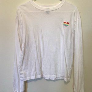 Wild Fable White Embroidered T-shirt